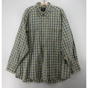 VINTAGE Willis & Geiger Shirt XL Button Down Plaid Elbow Patches *